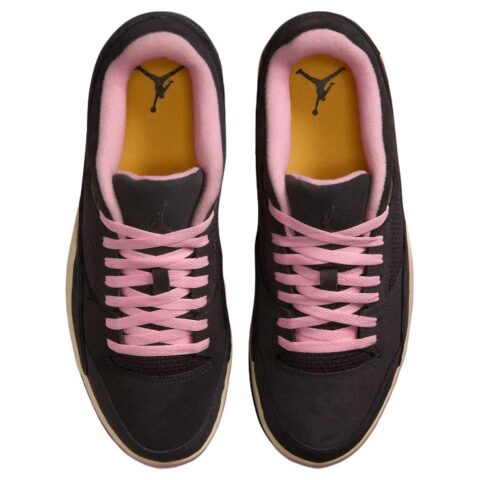 Jordan FLIGHT COURT Slip Resistant Abrasion Resistant Low top Vintage Basketball Shoes Men’s Black Pink