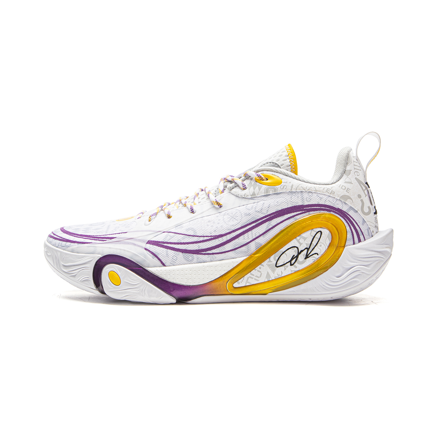 Li Ning DLO1 Cushioning Slip Resistant Abrasion Resistant Rebound Grip Low top Basketball Shoes Men’s White Gray