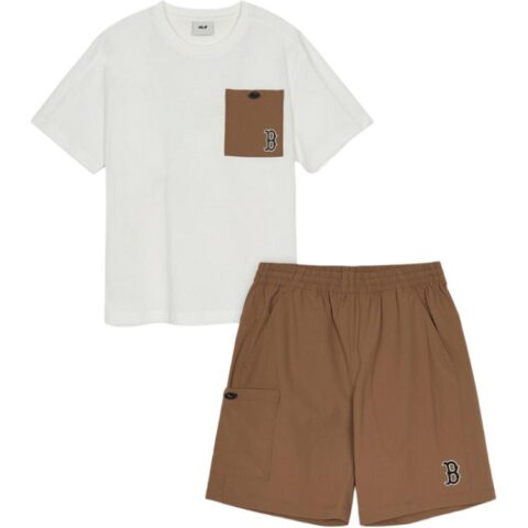 MLB KIDS Casual Sportswear Boston Red So 2 Piece Set White Children Aged 3 7 Years Old