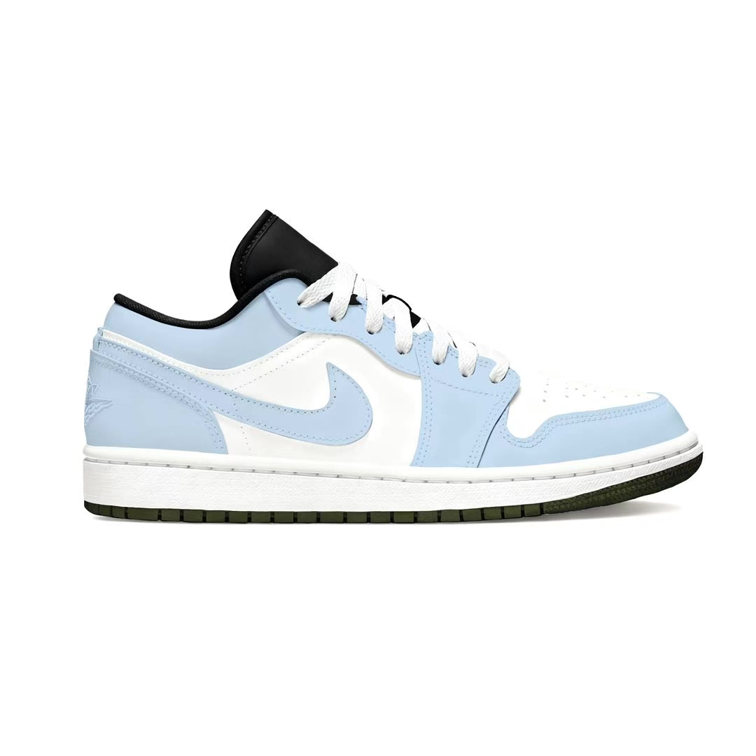 Jordan Air Jordan 1 Maris Sal Ice Cream Abrasion Resistant Low top Vintage Basketball Shoes Unisex White Blue