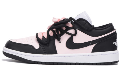 Jordan Air Jordan 1 Slip Resistant Coverage Low top Vintage Basketball Shoes GS Black Pink