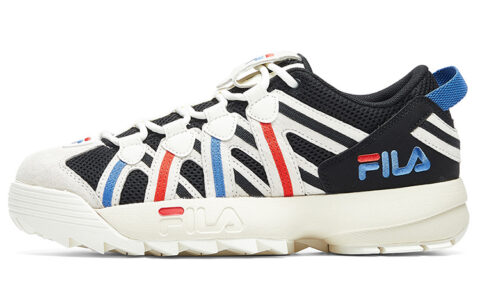 FILA FUSION Spaghetti Textile, Synthetic Leather Low top Vintage Basketball Shoes Women’s White Black
