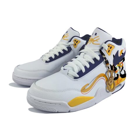 Nike Flight Legacy Cushioning Slip Resistant Abrasion Resistant High top Vintage Basketball Shoes Men’s White