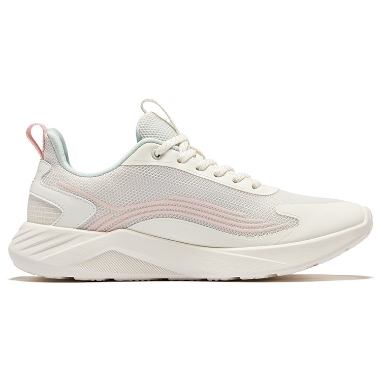 Erke Cloud Journey Comfortable And Breathable Cushioning Rebound Low top Running Shoes Women’s Ivory White Powder