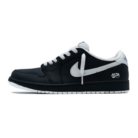 Jordan Air Jordan 1 Abrasion Resistant Abrasion Resistant Low top Vintage Basketball Shoes Unisex Black Silver