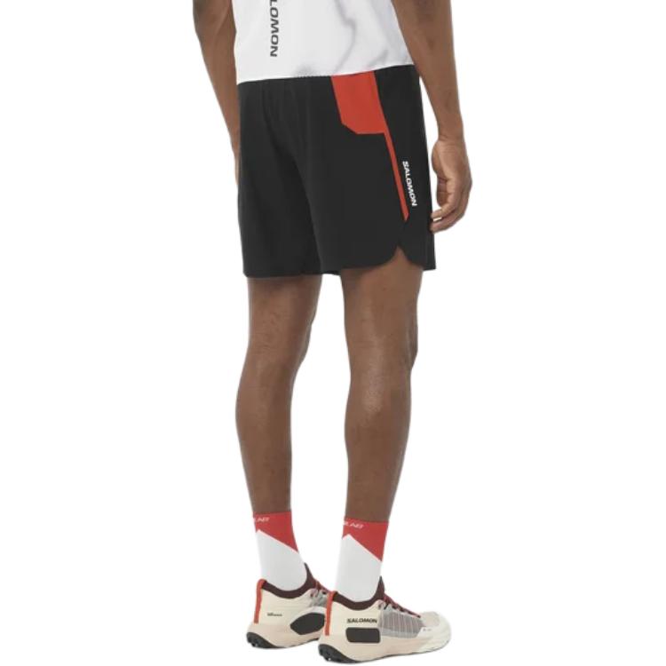 SALOMON S/LAB Sports Shorts Men’s Pitch Black Fire Red