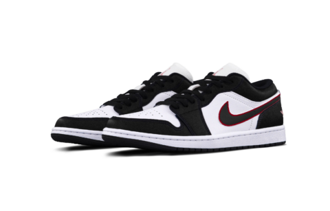 Jordan Air Jordan 1 Infrared Cushioning, Wear Resistant Low top Vintage Basketball Shoes Unisex Black White Red