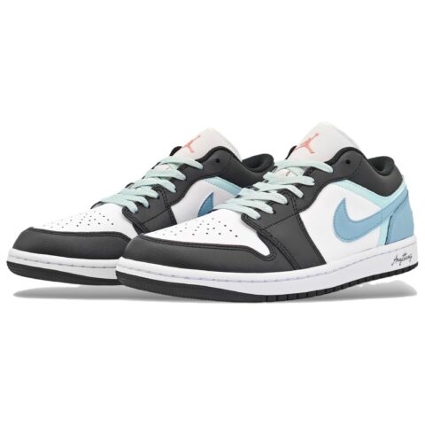 Jordan Air Jordan 1 Abrasion Resistant Low top Vintage Basketball Shoes Unisex Marine Blue