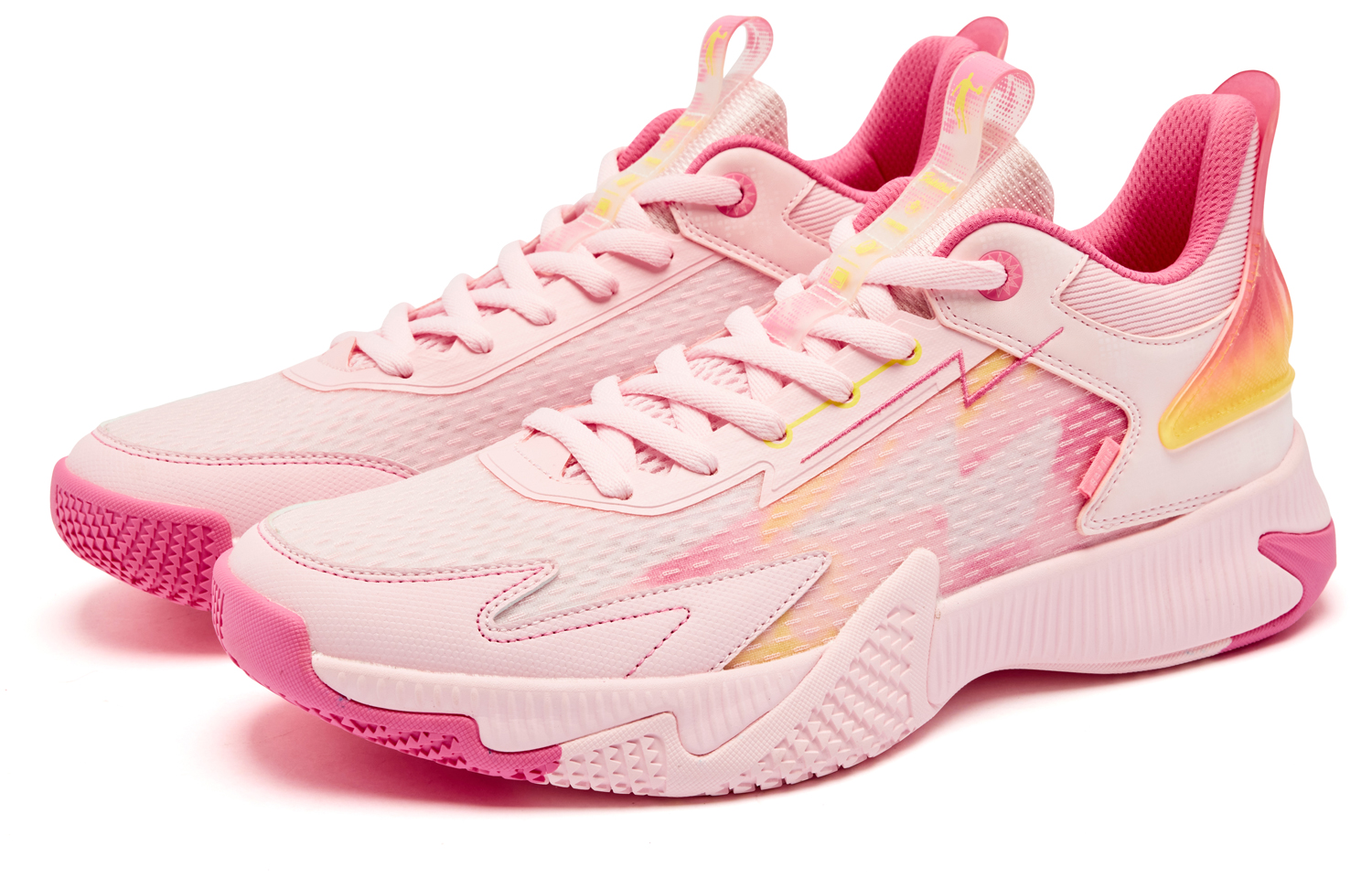 QIAODAN Cushioning Coverage Rebound Breathable Slip Resistant Low top Basketball Shoes Men’s Pink