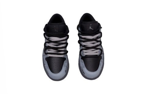 Jordan Air Jordan 1 Decaying Love Letter Abrasion Resistant Low top Vintage Basketball Shoes Unisex Gray Black