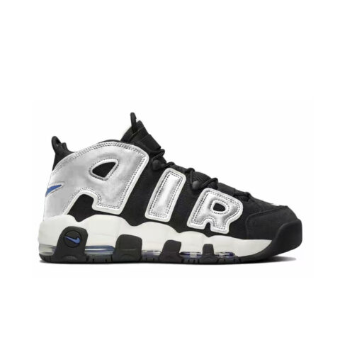 Nike Air More Uptempo Moonlight Dance Abrasion Resistant Mid top Vintage Basketball Shoes Men’s Black Silver
