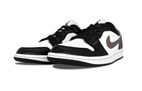 Jordan Air Jordan 1 Maillard Style Cocoa Abrasion Resistant Low top Vintage Basketball Shoes Unisex Black Brown