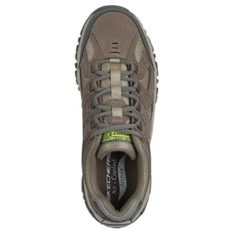 Skechers OUTDOOR Leather Vintage Cushioning Low top Hiking Shoes Men’s Brown