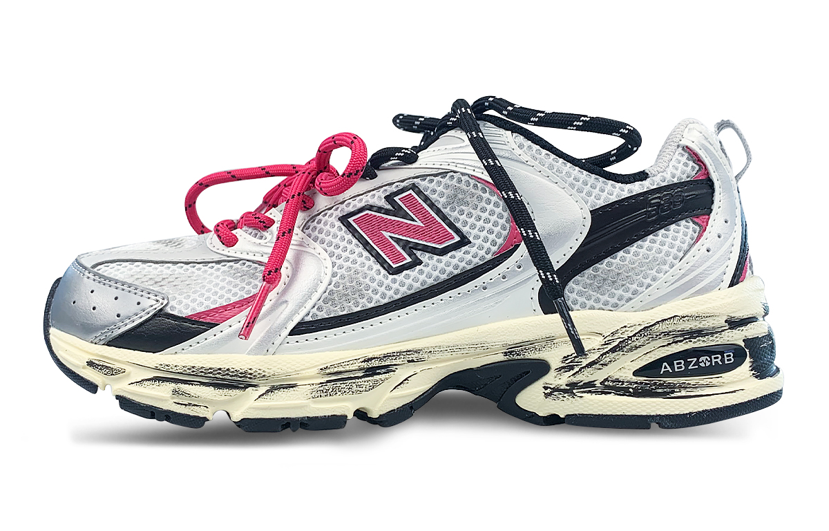 New Balance NB 530 Cushioning, Wear Resistant Low top Running Shoes Unisex Silver Black