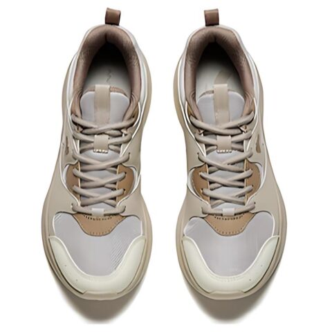 Anta Slip Resistant Abrasion Resistant Low top Casual Running Shoes Women’s Beige Gray