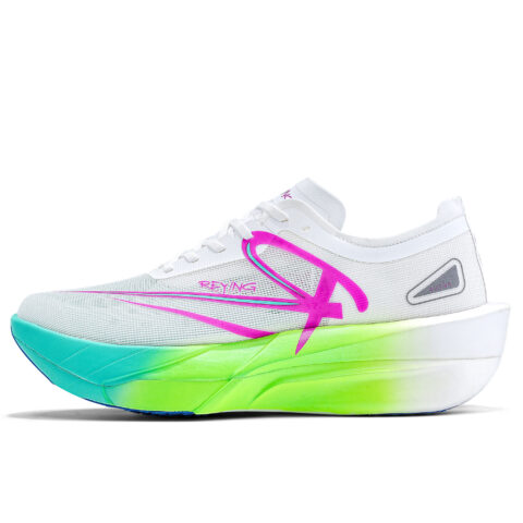 REYING Low top Running Shoes Unisex Flowing Cherry Bright Green Mismatched