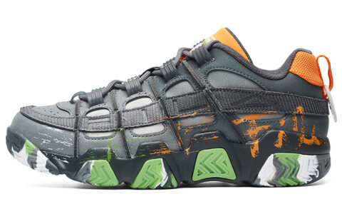 FILA FUSION BUSTER Puffy Shoes Cushioning Abrasion Resistant Breathable Low top Vintage Basketball Shoes Black