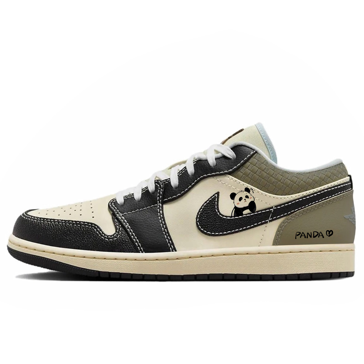 Jordan Air Jordan 1 Slip Resistant Abrasion Resistant Low top Vintage Basketball Shoes Men’s Black