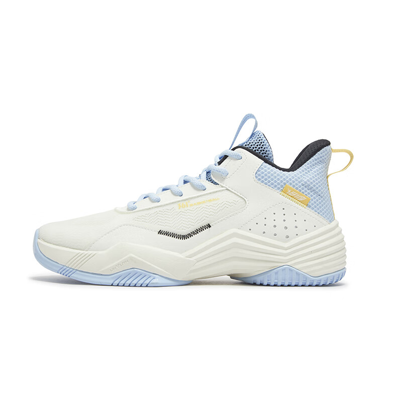 361° Cushioning Breathable Cushioning Breathable High top Basketball Shoes Men’s White Blue