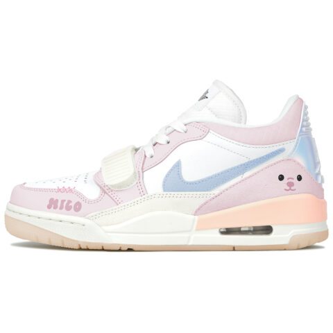 Jordan Legacy 312 Low WMNS CNY Slip Resistant Abrasion Resistant Mid top Vintage Basketball Shoes Unisex Pink