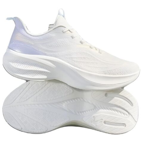 QIAODAN Abrasion Resistant Breathable Height Increasing Low top Casual Sprint Running Shoes Women’s Beige Purple