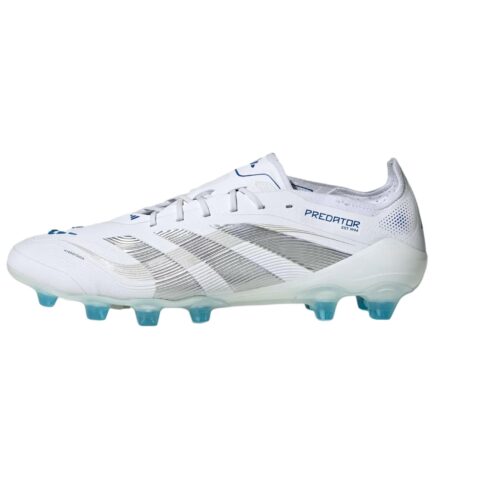 Adidas PREDATOR ELITE Soccer Shoes Unisex Low Top Cloud White/Metallic Silver/Bright Royal Blue