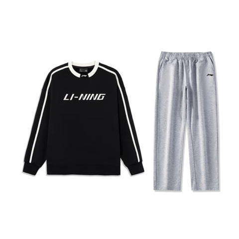 Li Ning Casual Sportswear Unisex Black+Light Heather Gray