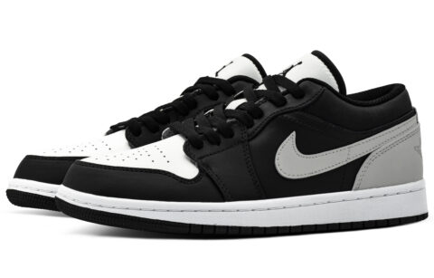 Jordan Air Jordan 1 Smoke Gray Abrasion Resistant Low top Vintage Basketball Shoes Men’s Black Gray