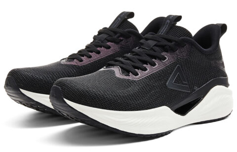 PEAK Cushioning Lightweight Anti Rollover Low top Running Shoes Women’s Black Ivory
