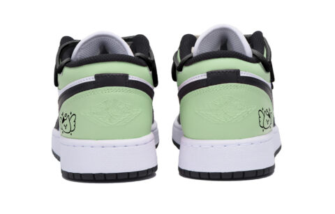 Jordan Air Jordan 1 Puppy Fragment Slip Resistant Abrasion Resistant Low top Vintage Basketball Shoes Men’s Black Green