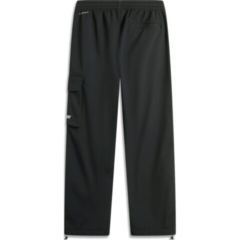 Li Ning BADFIVE Comfortable Casual Minimalist Style Loose Fit Lace Up Versatile Fleece Lined Sports Pants Men’s Black