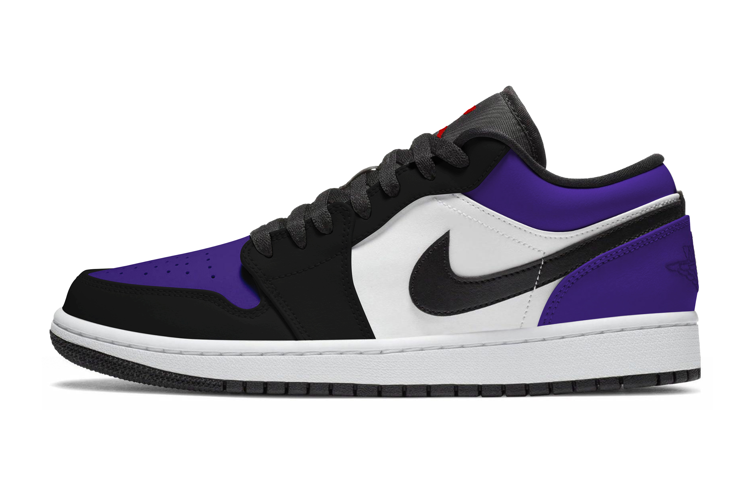 Jordan Air Jordan 1 Sports Low top Vintage Basketball Shoes Unisex Black Purple