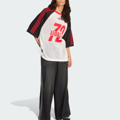 Adidas Originals logo-detail mesh T-shirt