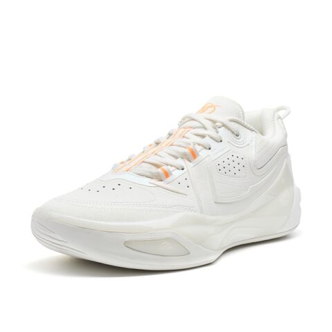 XTEP Abrasion Resistant Low top Basketball Shoes Men’s Sail White/Highlighter Orange