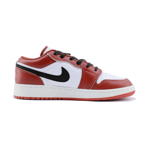 Jordan Air Jordan 1 Cool Black Slip Resistant Abrasion Resistant Low top Vintage Basketball Shoes Women’s White Red