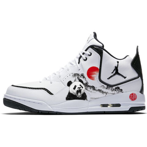 Jordan Courtside 23 Abrasion Resistant Slip Resistant Mid top Vintage Basketball Shoes Men’s Black White