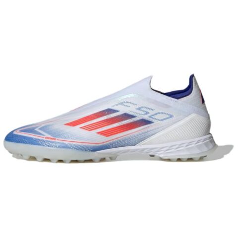 Adidas F50 PRO Slip Resistant Abrasion Resistant Soccer Shoes Men's White Blue