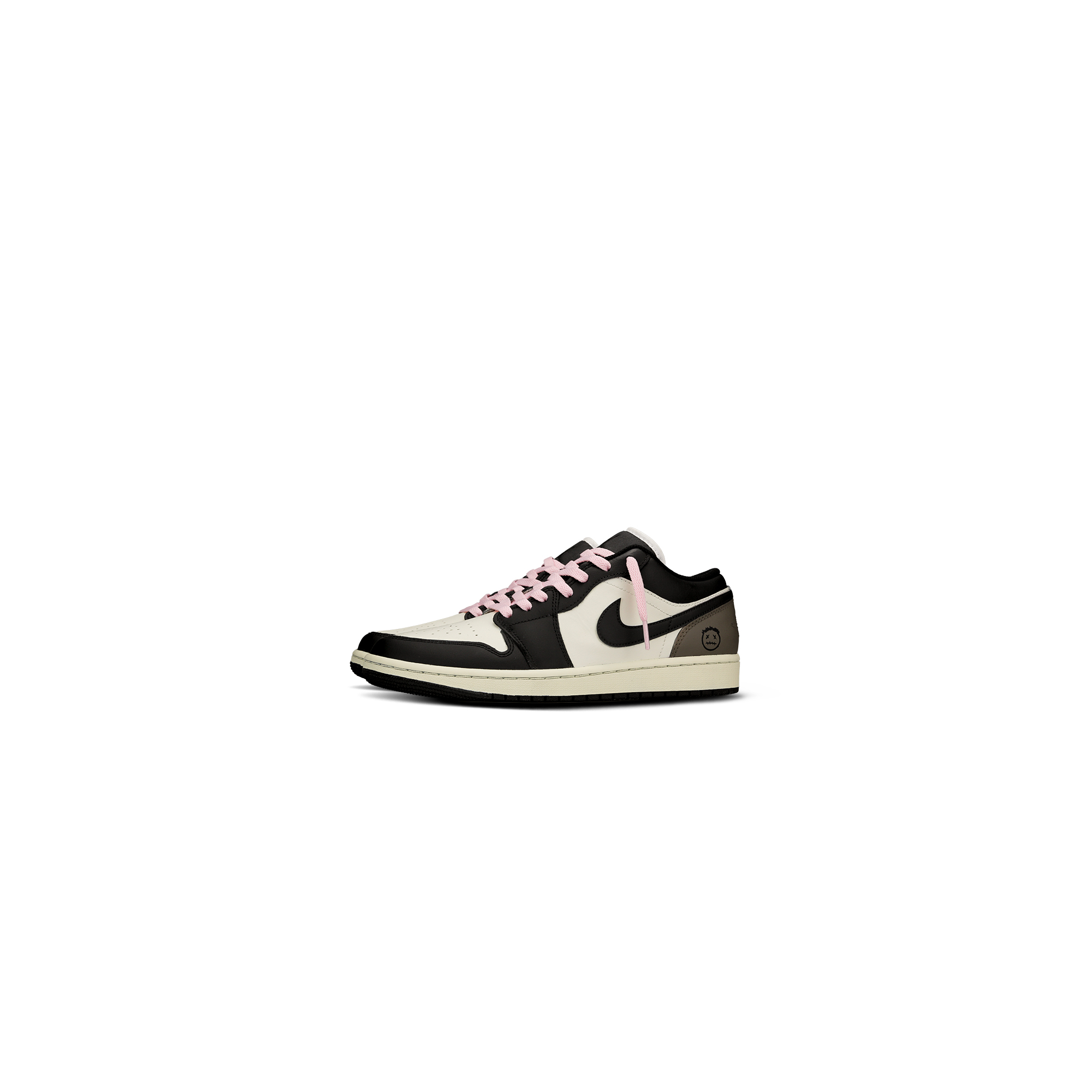 Jordan Air Jordan 1 Slip Resistant Abrasion Resistant Low top Vintage Basketball Shoes Women’s Black White Brown