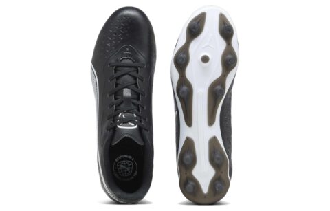 PUMA King Comfortable FG Rubber Long Studs AG Rubber Short Studs Soccer Shoes Unisex Black White