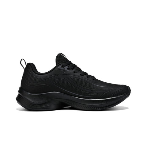 XTEP Synthetic Leather Cushioning, Wear Resistant Low top Casual Running Shoes Women’s Black