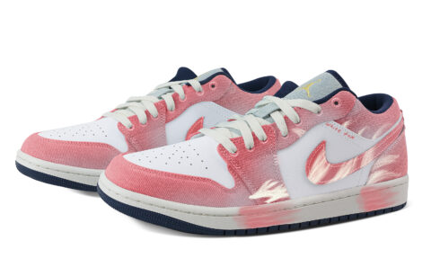 Jordan Air Jordan 1 Tail Fox, Fluid Bear Abrasion Resistant Low top Vintage Basketball Shoes Men’s Pink White