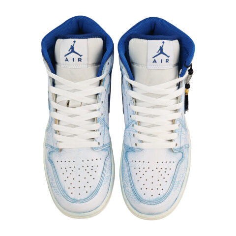 Jordan Air Jordan 1 Abrasion Resistant, Breathable, Lightweight Mid top Vintage Basketball Shoes Men’s Blue