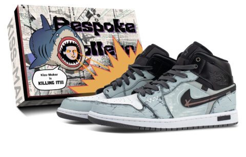 Jordan Air Jordan 1 Abrasion Resistant Mid top Vintage Basketball Shoes Men’s Cyan