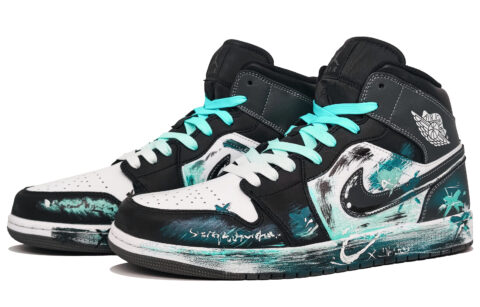 Jordan Air Jordan 1 Abrasion Resistant Abrasion Resistant Mid top Vintage Basketball Shoes Men’s Lake Cyan