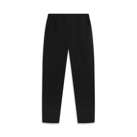 Li Ning Sports Life Collection Straight Fit Fleece Lined Thermal Solid Color Sports Pants Women’s Black