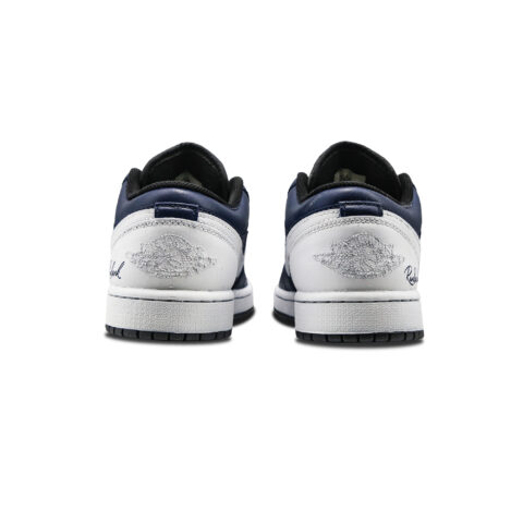 Jordan Air Jordan 1 Abrasion Resistant Low top Vintage Basketball Shoes Unisex White Blue