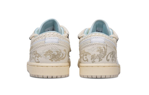 Jordan Air Jordan 1 Snake Ruyi Abrasion Resistant Low top Vintage Basketball Shoes Women’s Beige