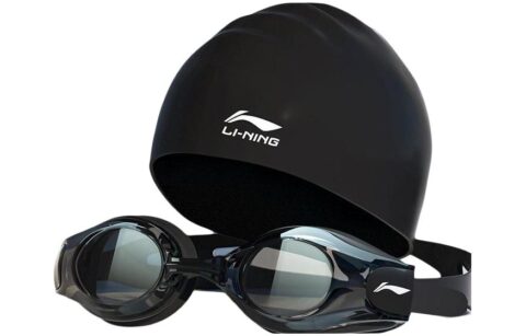 Black Set[Non-Prescription Swim Goggles+Swimming Cap]