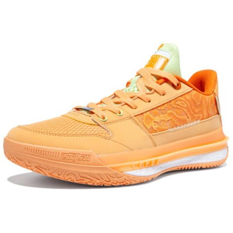 361° Mesh, Synthetic Leather Abrasion Resistant Slip Resistant Low top Basketball Shoes Men’s Orange Green