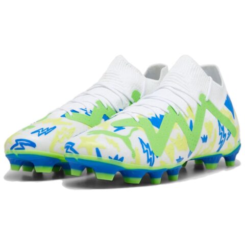 PUMA Future AG Artificial Ground FG Firm Ground Breathable Soccer Shoes Men’s White Yellow Green